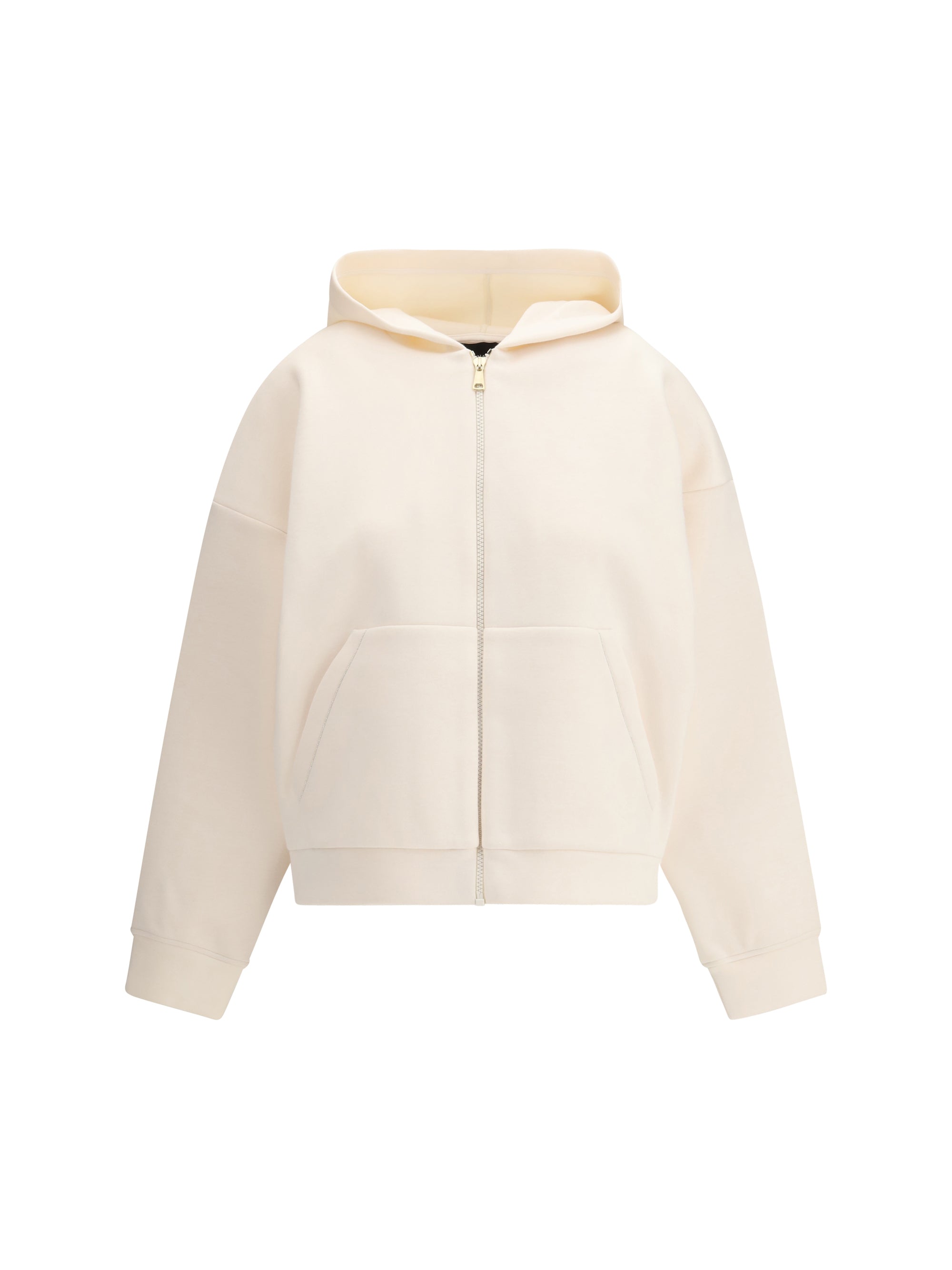 Zip-Front Hoodie — Beige