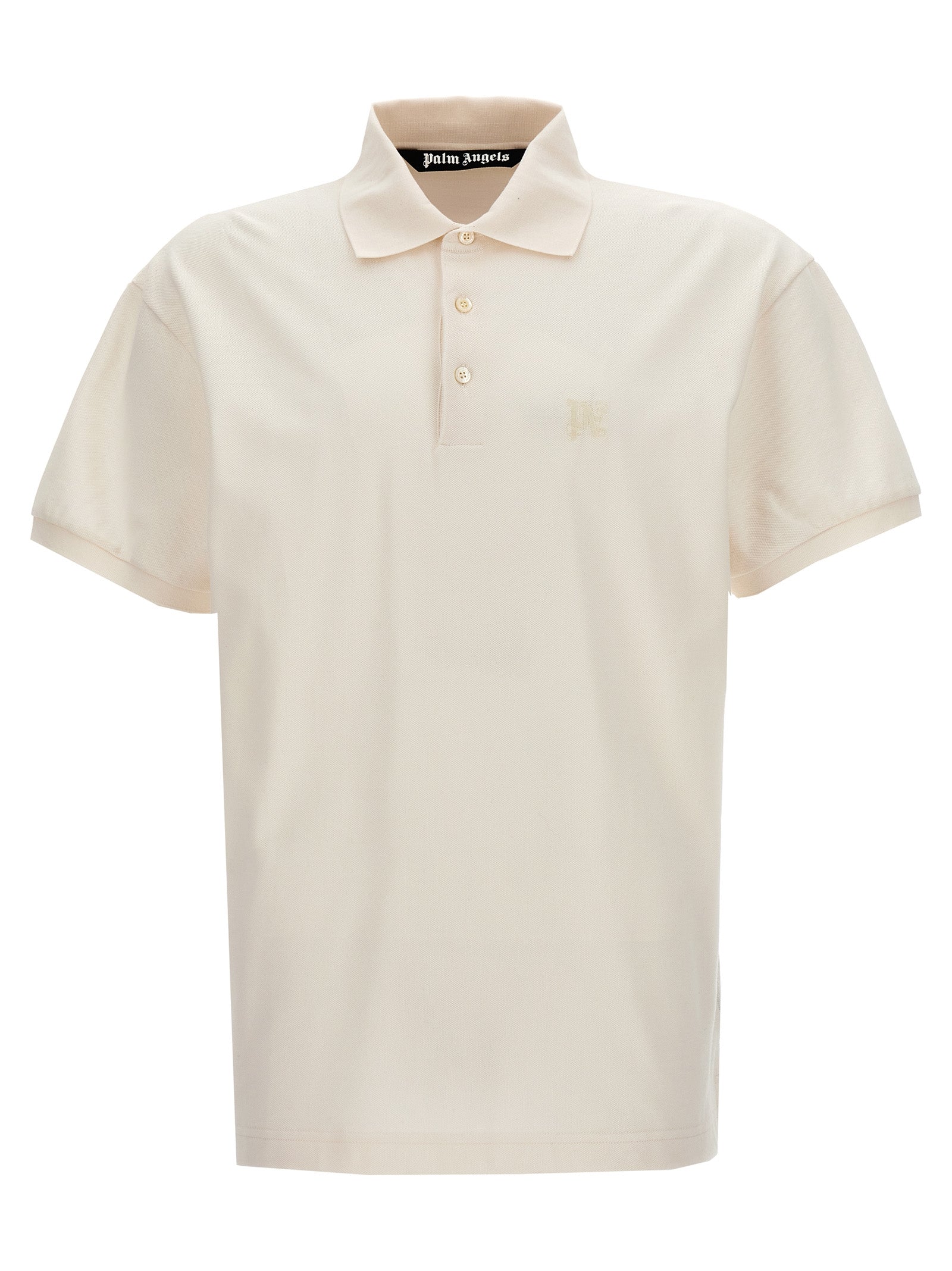 Monogram Embroidered Cotton Piqué Polo Shirt — White