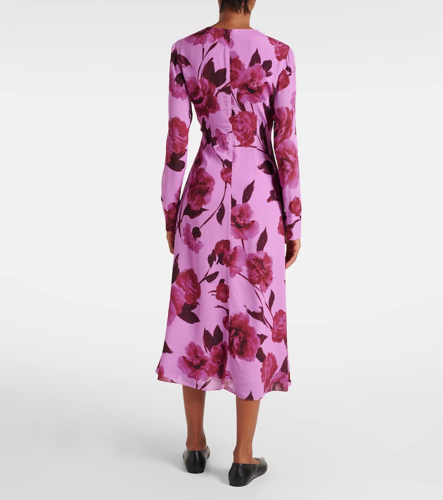 Floral crêpe midi dress