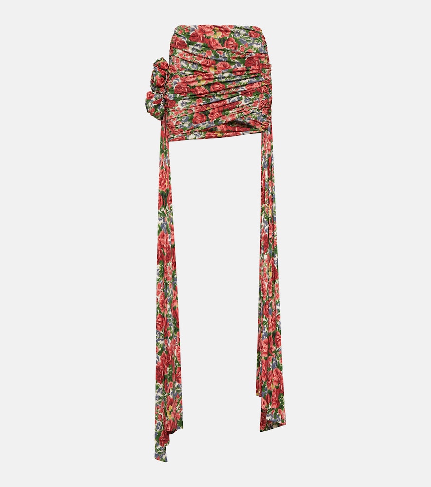 Floral draped miniskirt