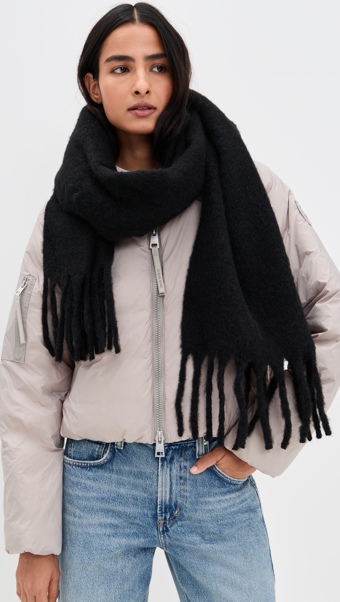 Cozy Solid Scarf Black One Size