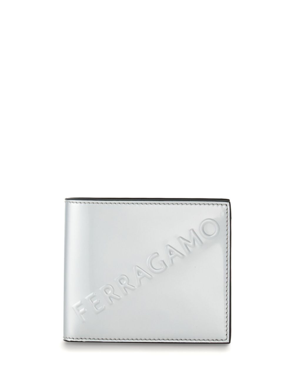 Logo-embossed leather wallet - Silver