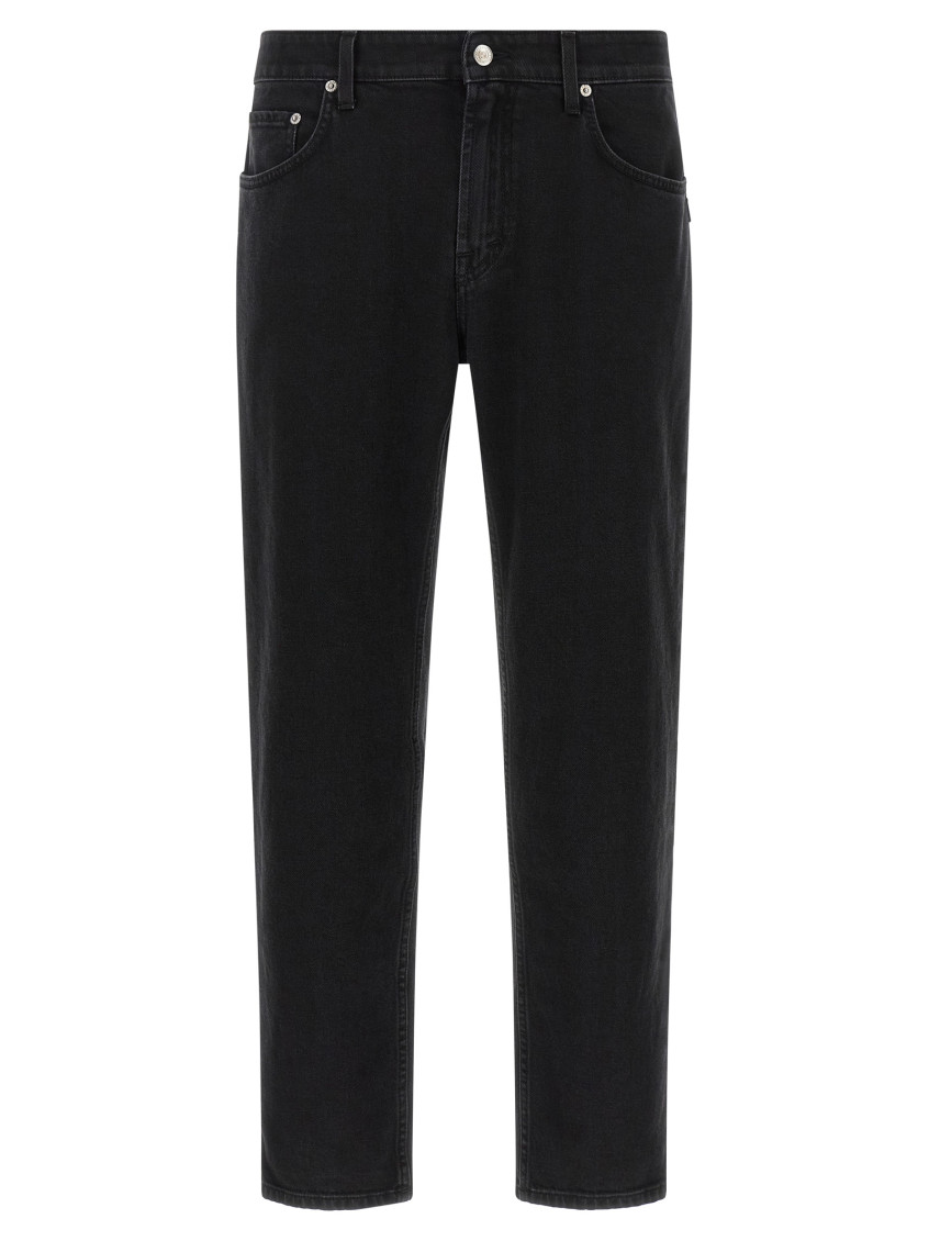 Black Straight Mid Rise Jeans