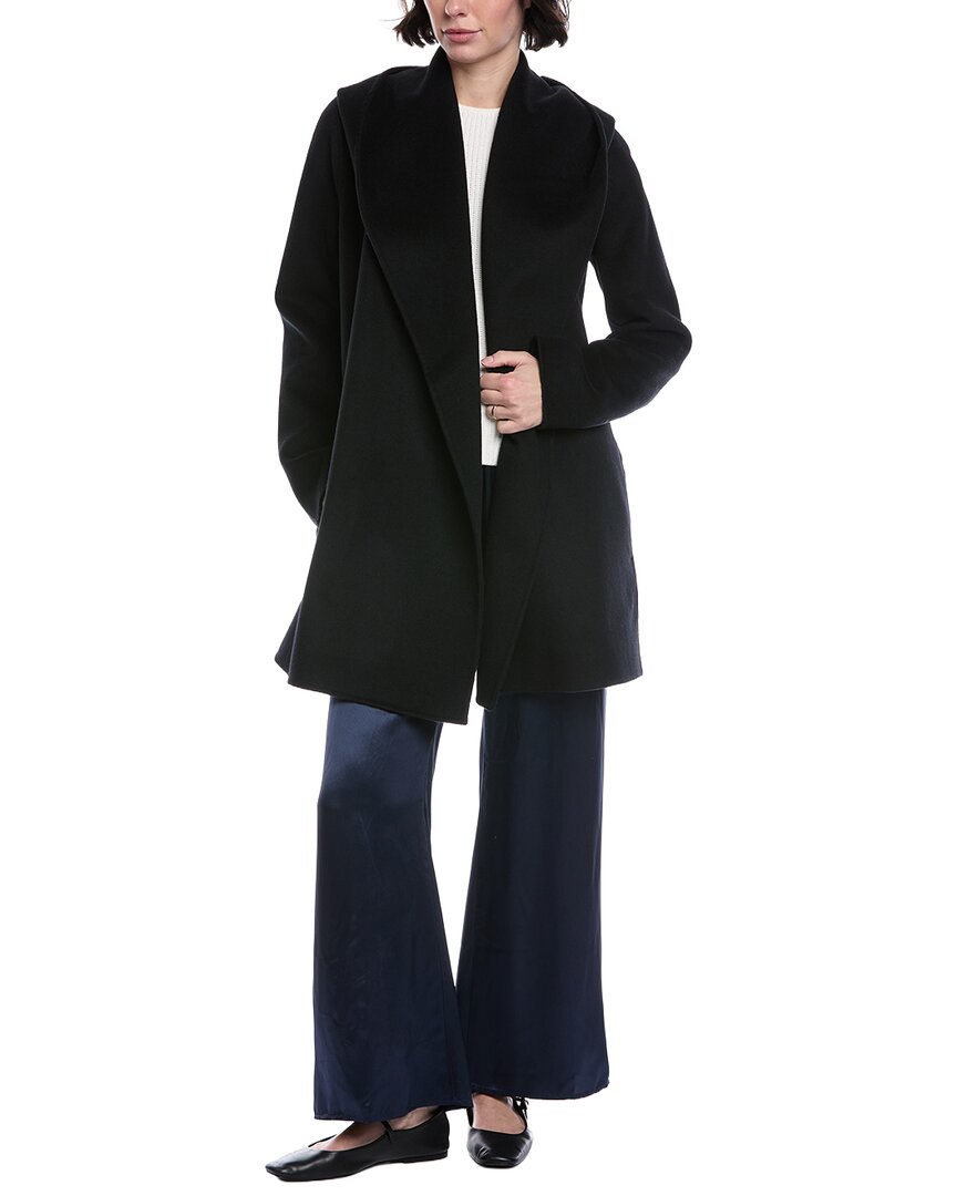 Wool-Blend Hooded Coat