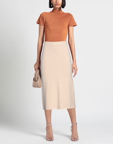 Woman Midi skirt Beige Size L Viscose, Polyester