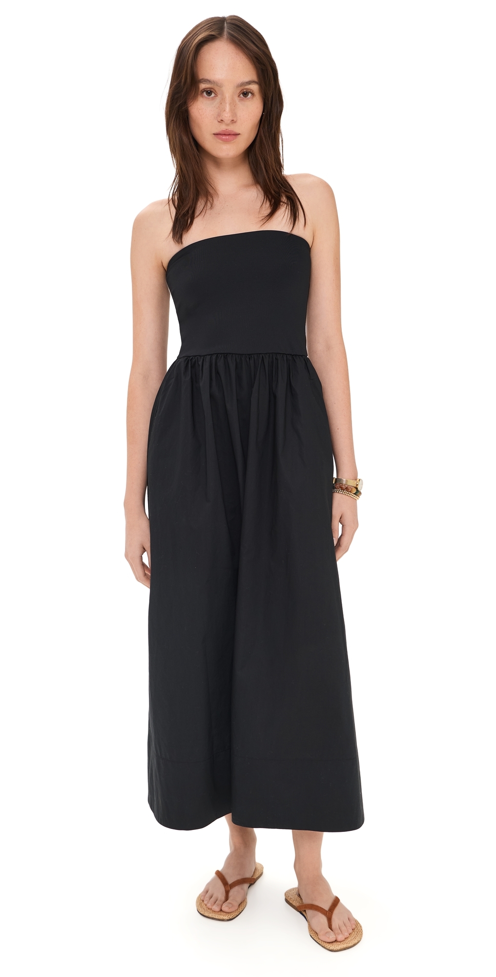 Sunsought Strapless Midi Dress Black