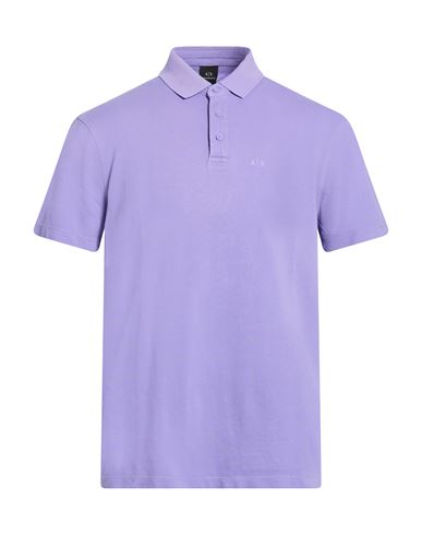Man Polo shirt Purple Size M Cotton