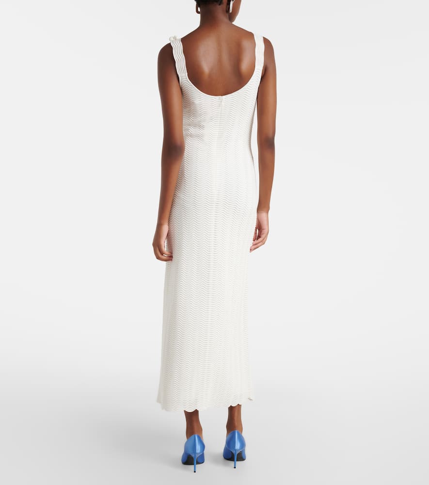 Knitted scalloped midi dress