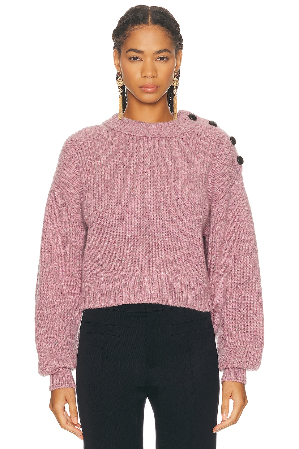 Chloe Mock Neck Sweater in Dreamy Rose - Mauve. XS also in L