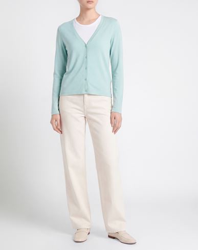 Woman Cardigan Turquoise Size 1 Linen, Elastane