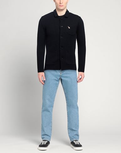 Man Cardigan Midnight blue Size 36 Acrylic, Virgin Wool