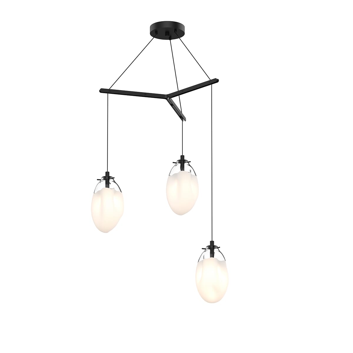 Liquid 3-Light 12" Pendant Light in Satin Black