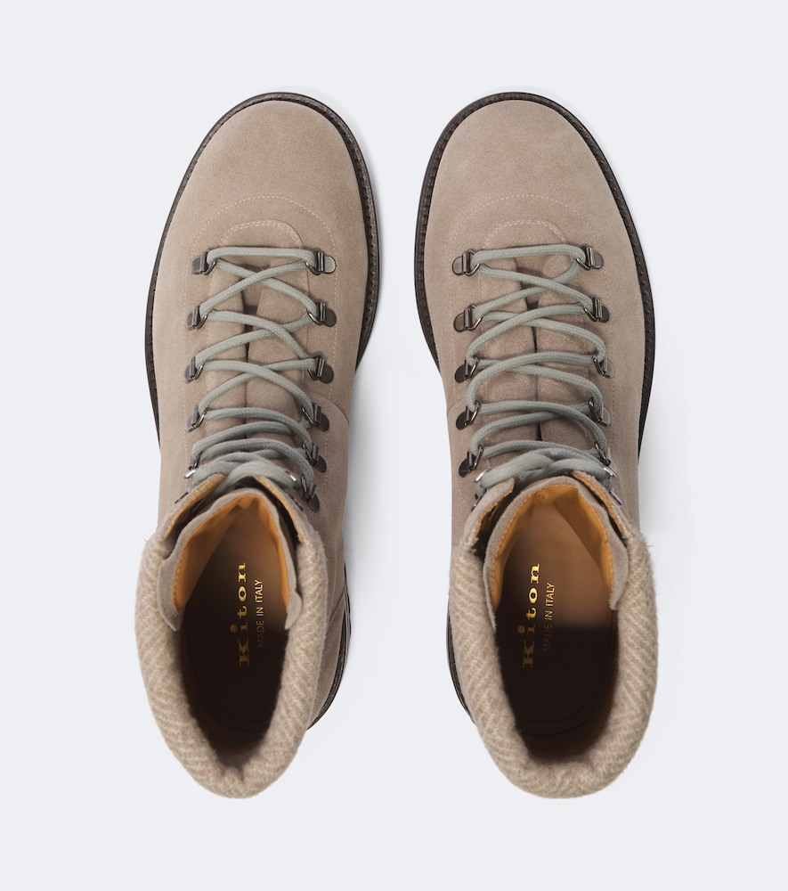 Suede lace-up boots