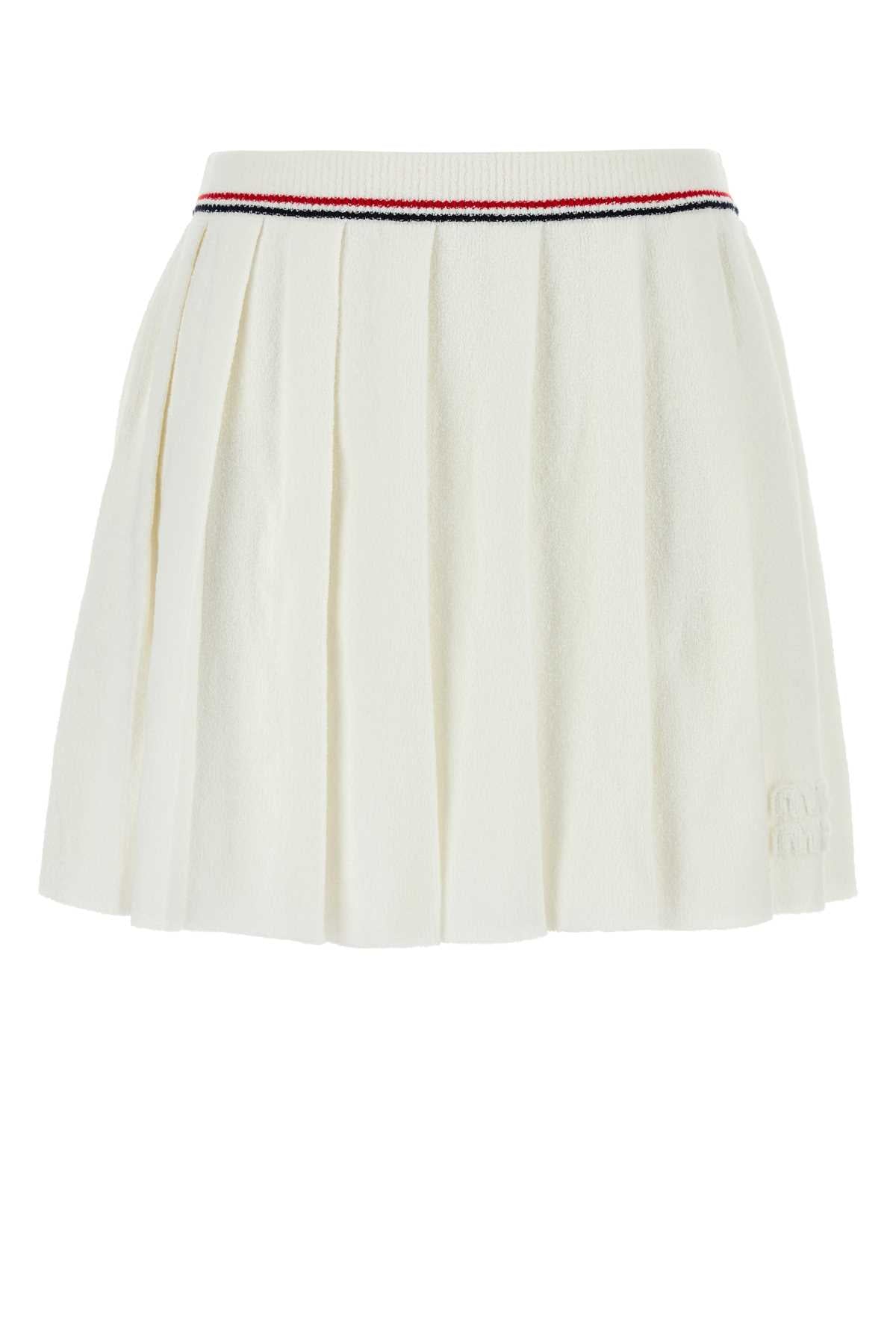 Pleated Terry Skirt — White