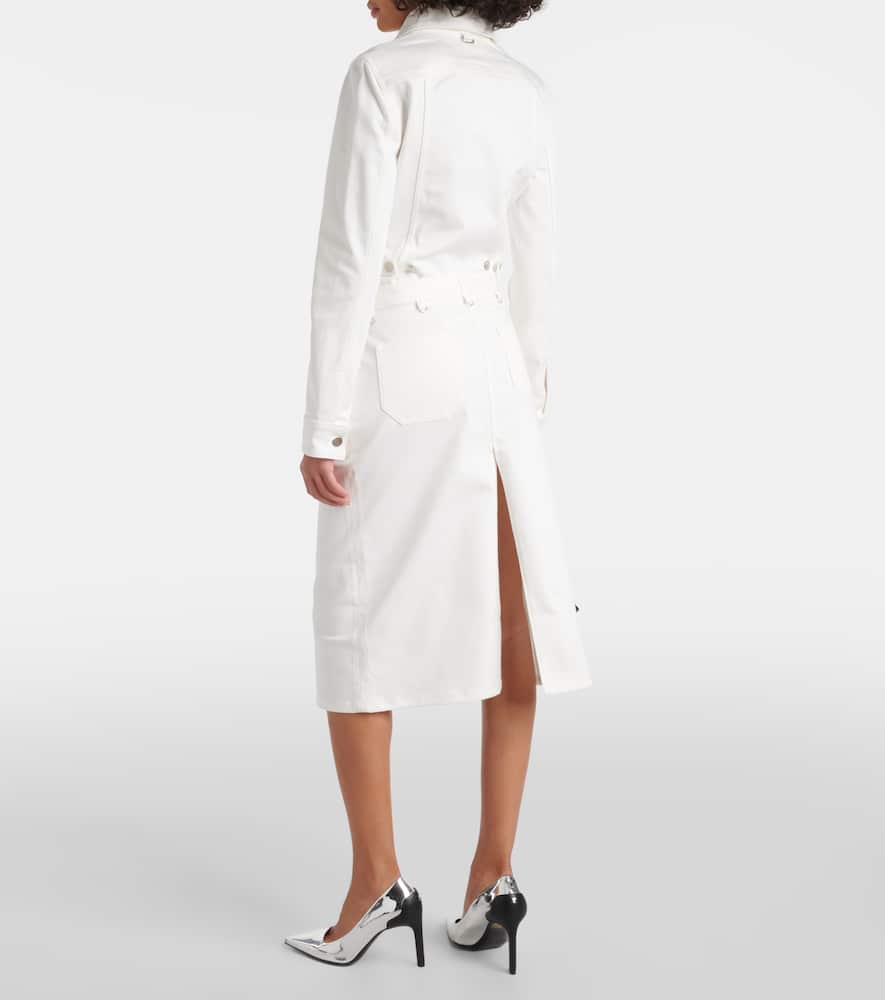 Courrèges Multiflex denim midi skirt