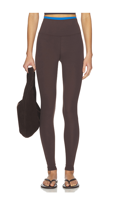 Splits59 Dual High Waist Airweight 7/8 Legging in Chocolate. M. Also in L