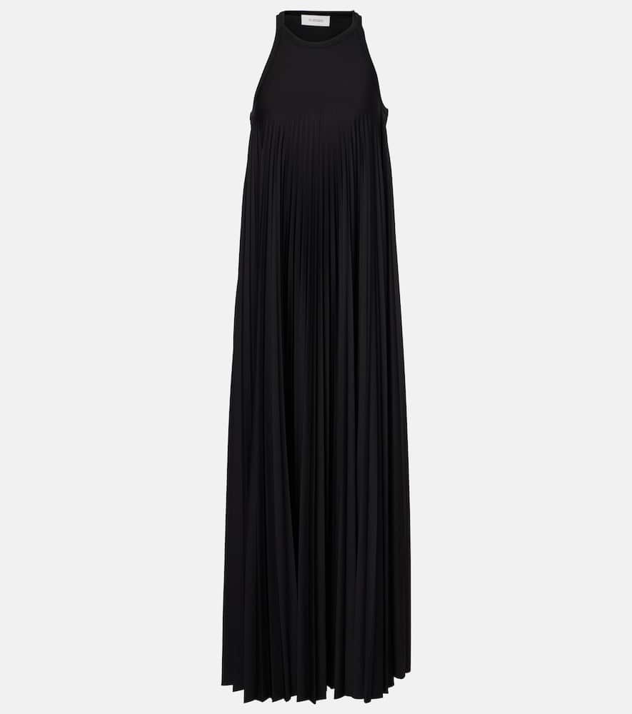 Plissé jersey maxi dress