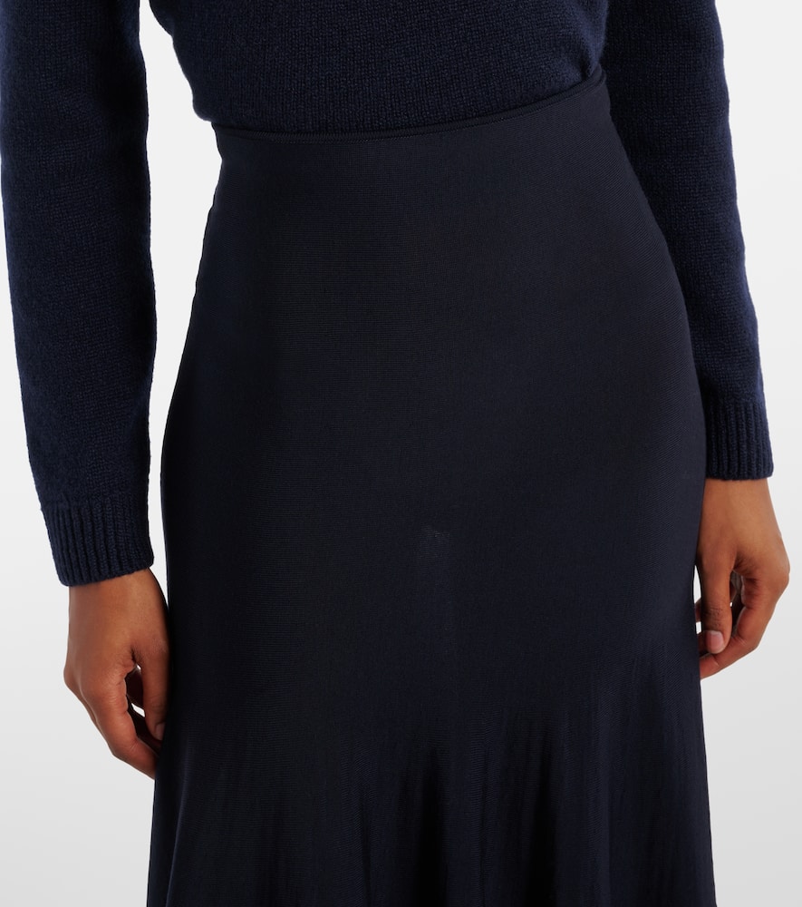 Mayu wool midi skirt