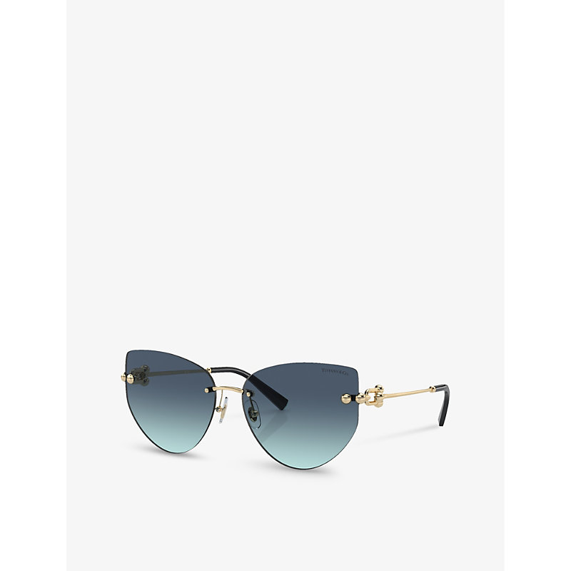 Womens Gold TF3096 Butterfly-frame Metal Sunglasses