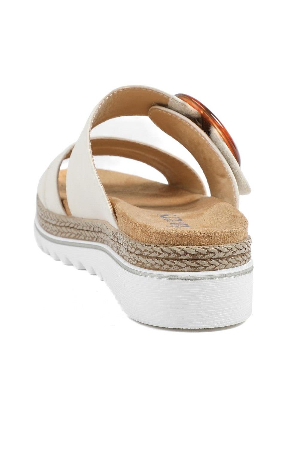 Pavers Women's Adjustable-Fitting Mules in Beige