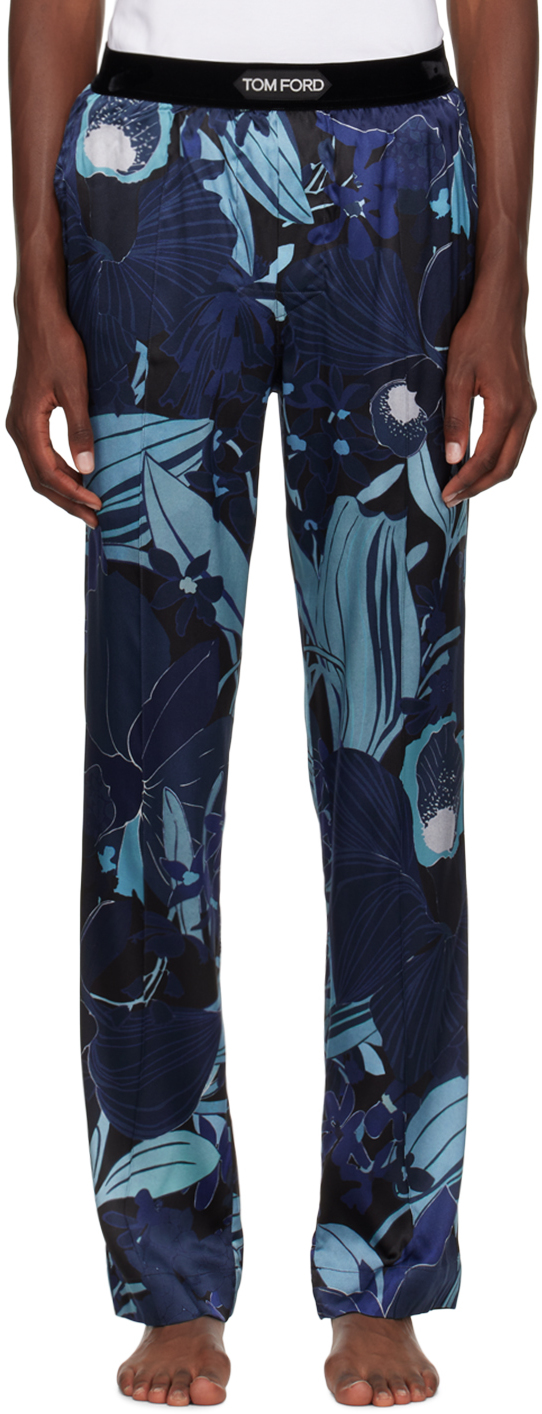 TOM FORD Blue Silk Pyjama Pants