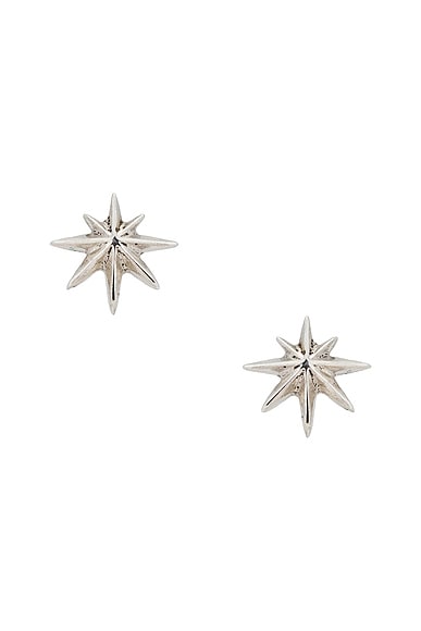 MAPLE Hempstar Earrings in Metallic Silver