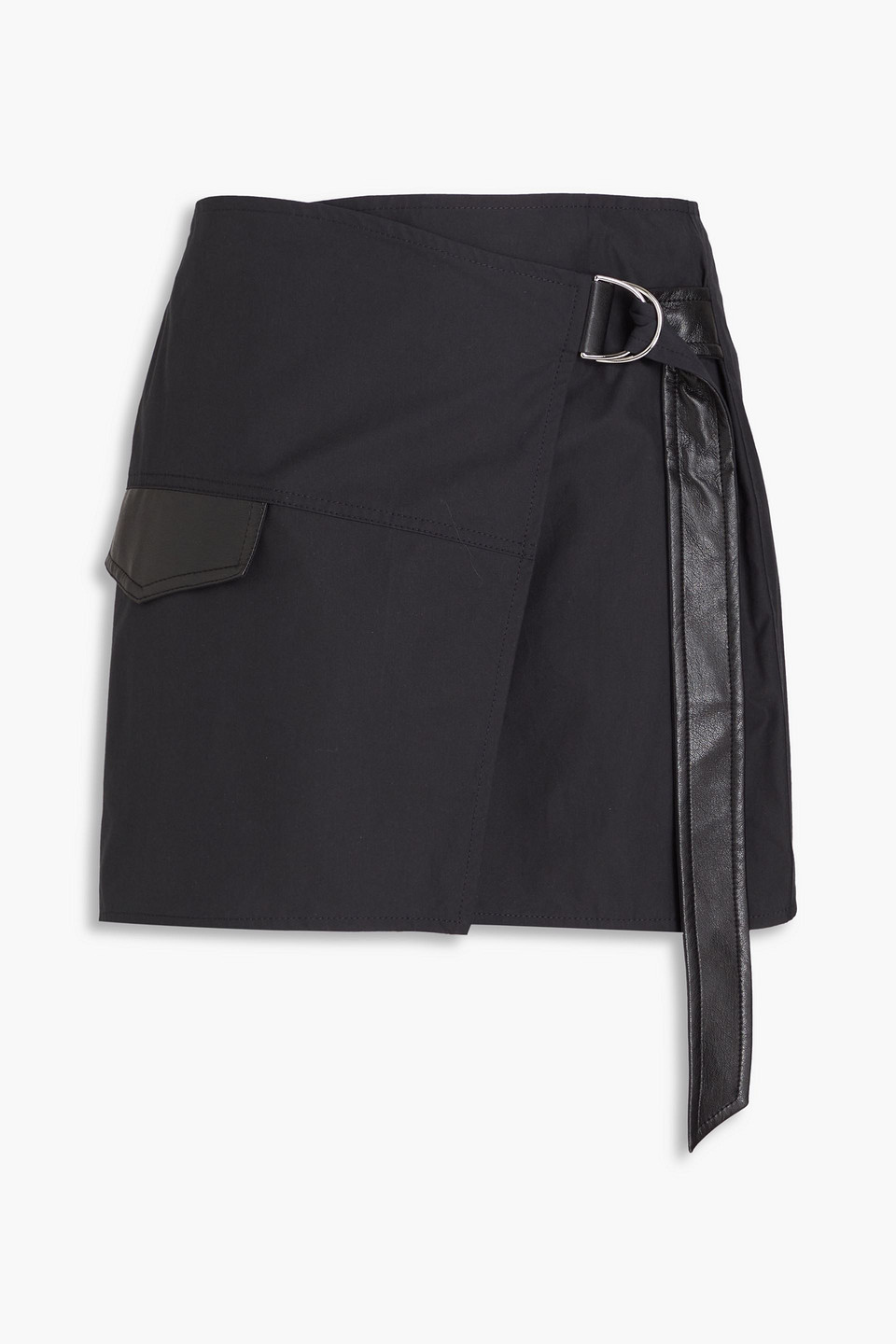Cotton-poplin mini wrap skirt
