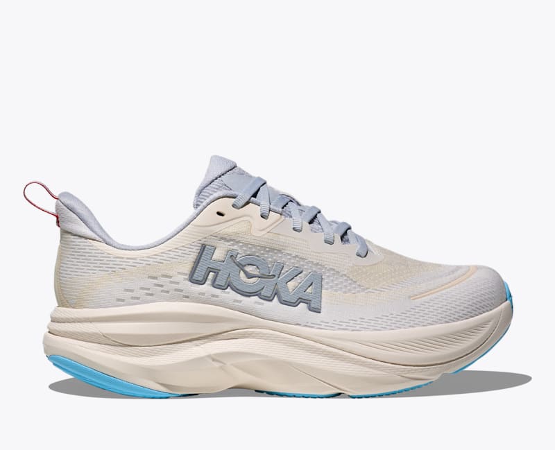 HOKA Women's Skyflow Shoes in Alabaster/Mineral Blue