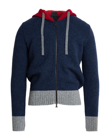 Man Cardigan Blue Size M Wool, Nylon
