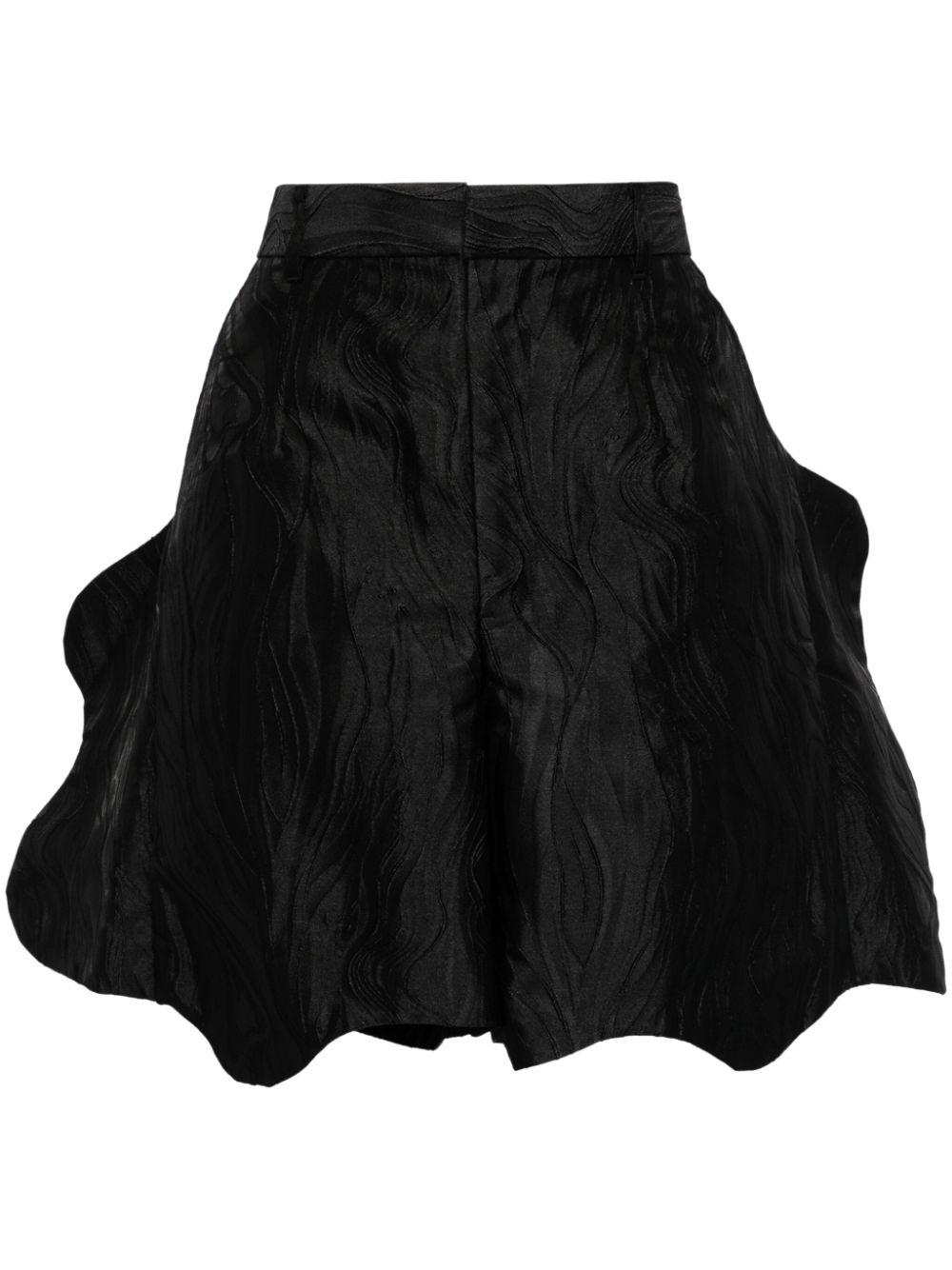 Wave-jacquard shorts - Black
