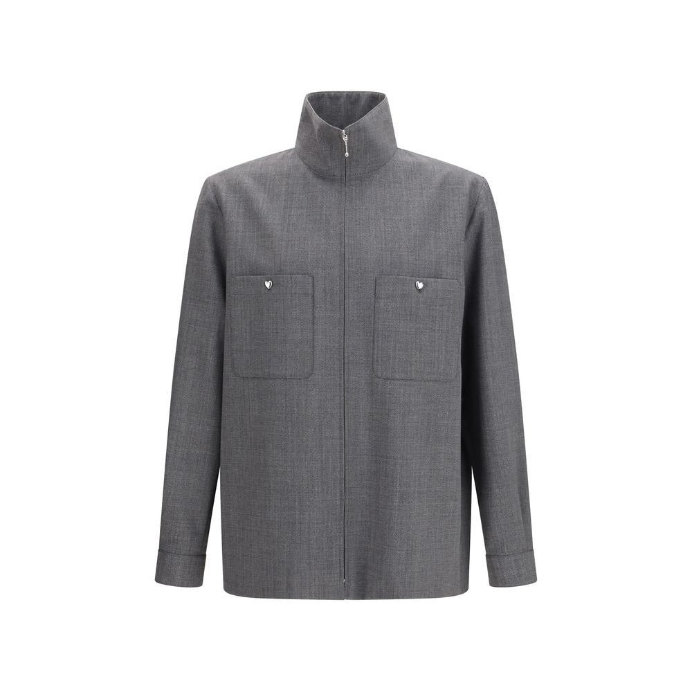 Mouliné Wool Jacket — Gray
