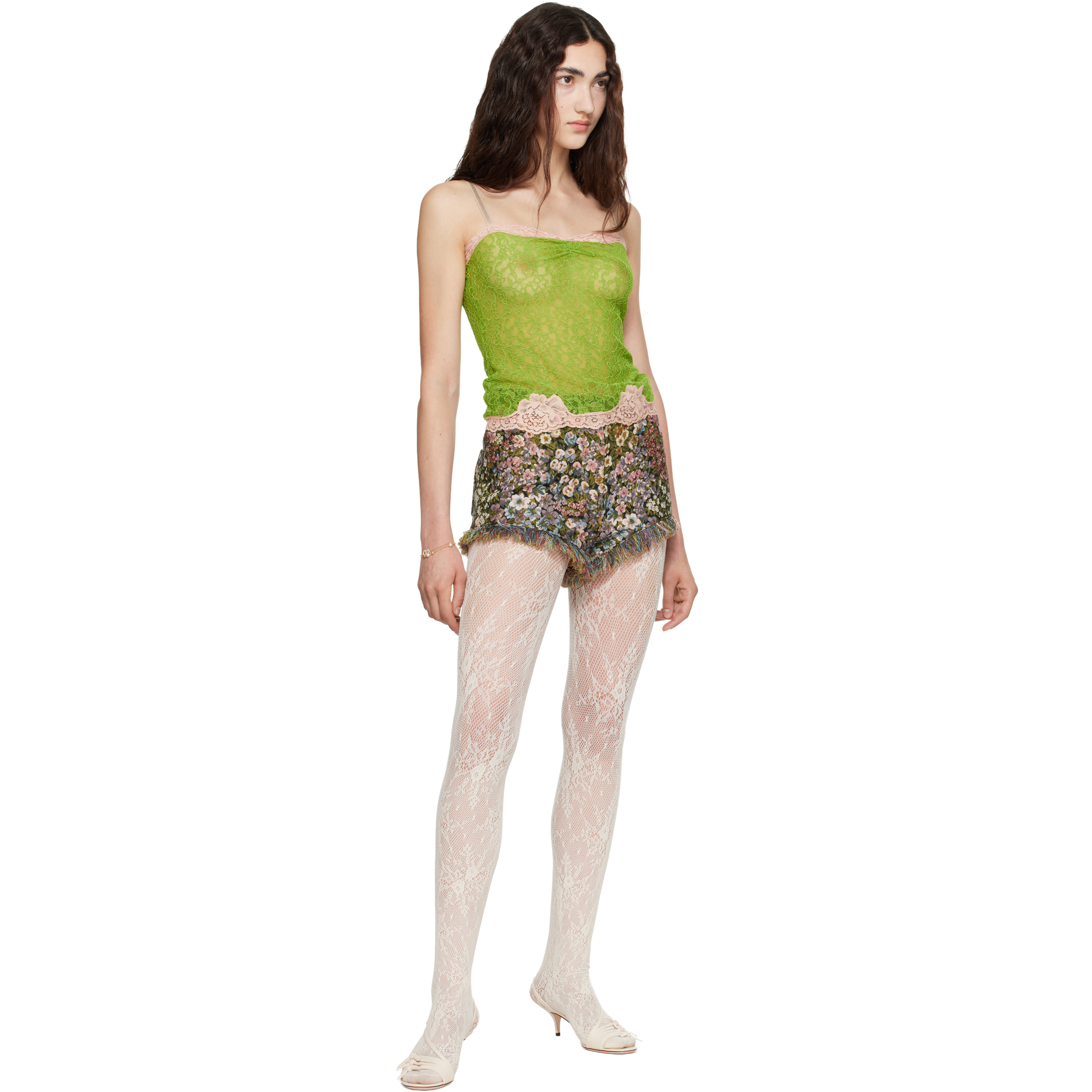 Green Lace Tank Top