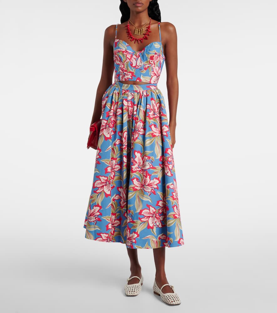 Polo Ralph Lauren Floral cropped cotton bustier top