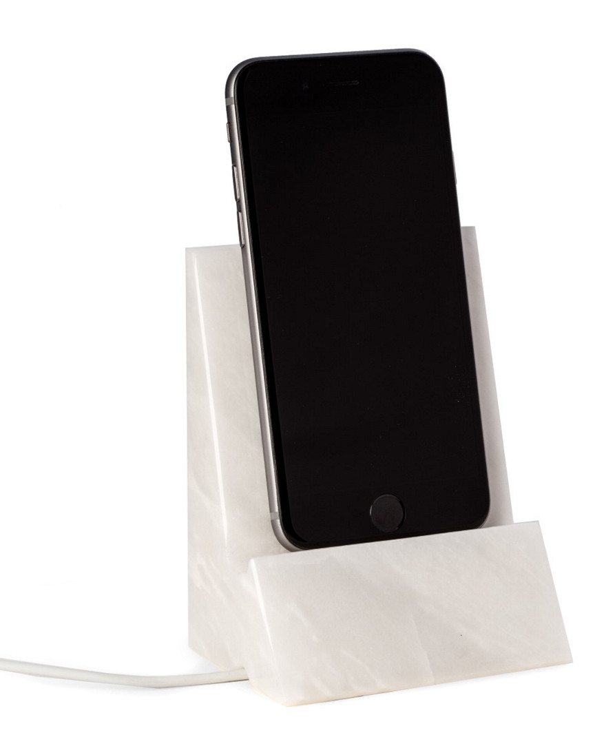 White Marble Desktop Phone / Tablet Cradle