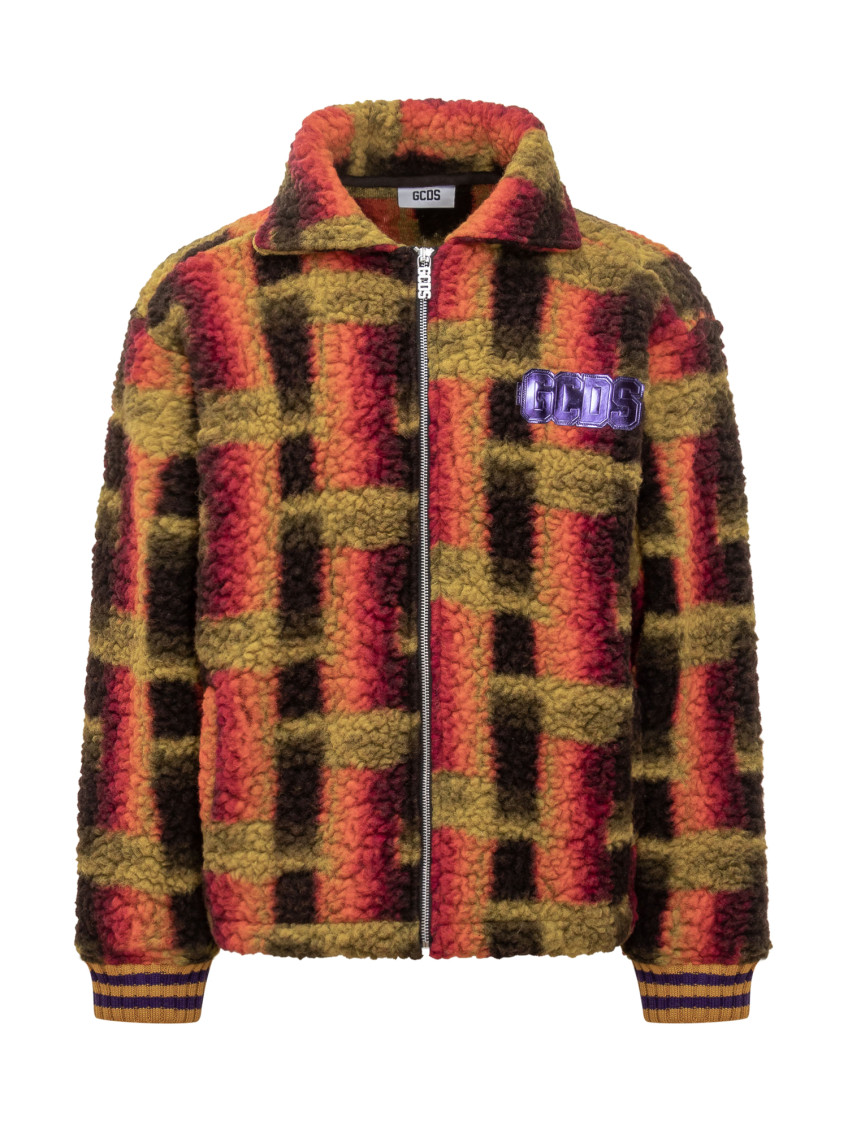 Multicolor Checks Shirt Collar Jacket