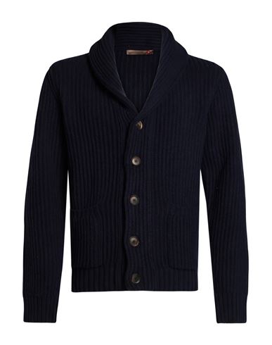 Man Cardigan Navy Size L Virgin Wool