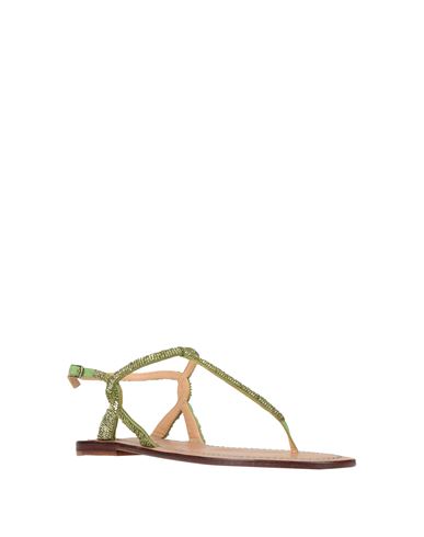 Malìparmi Woman Thong sandal Lime green Size 6 Leather