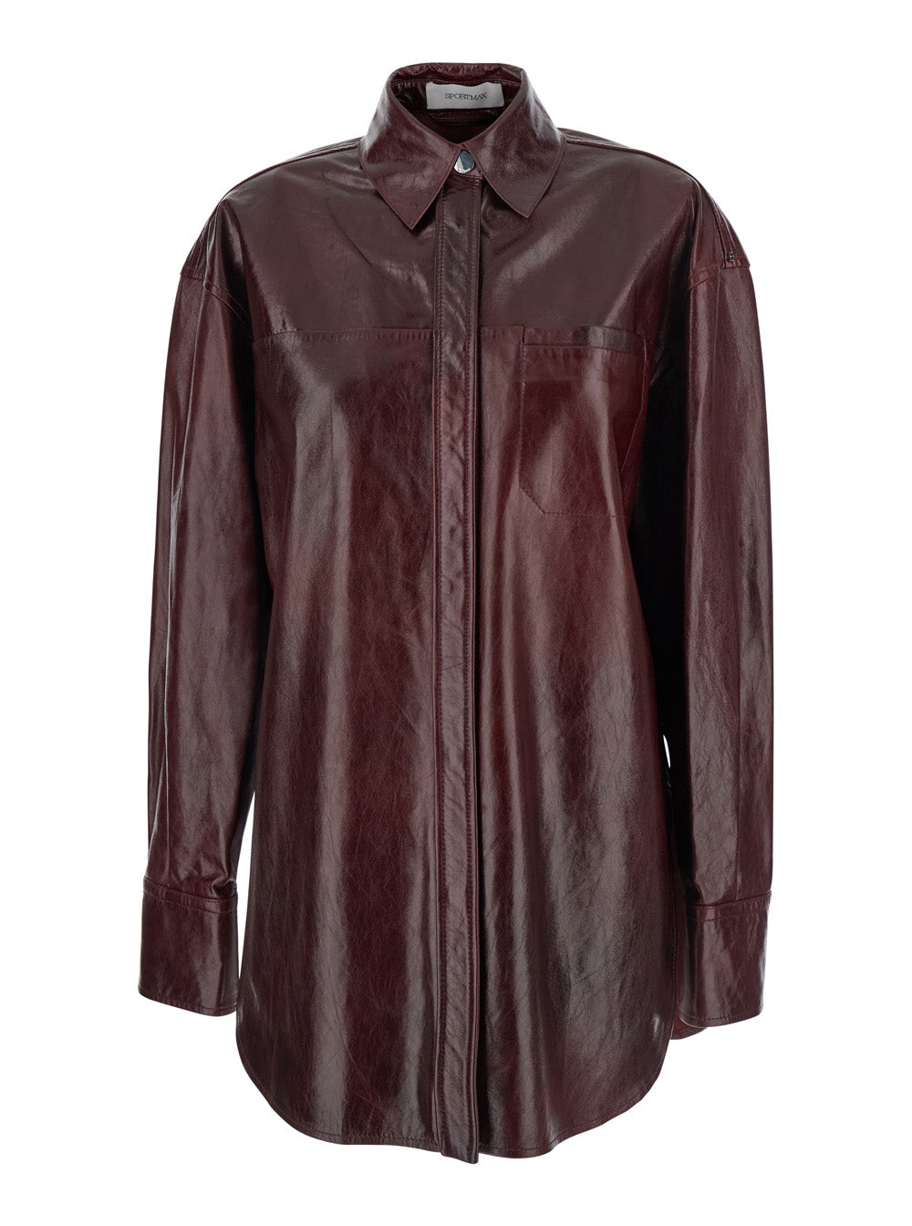 Lamb Leather Coat — Bordeaux