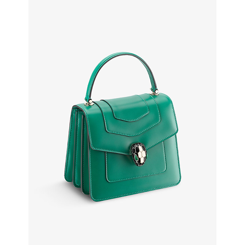 Womens Green Serpenti Forever Leather Top-handle bag 