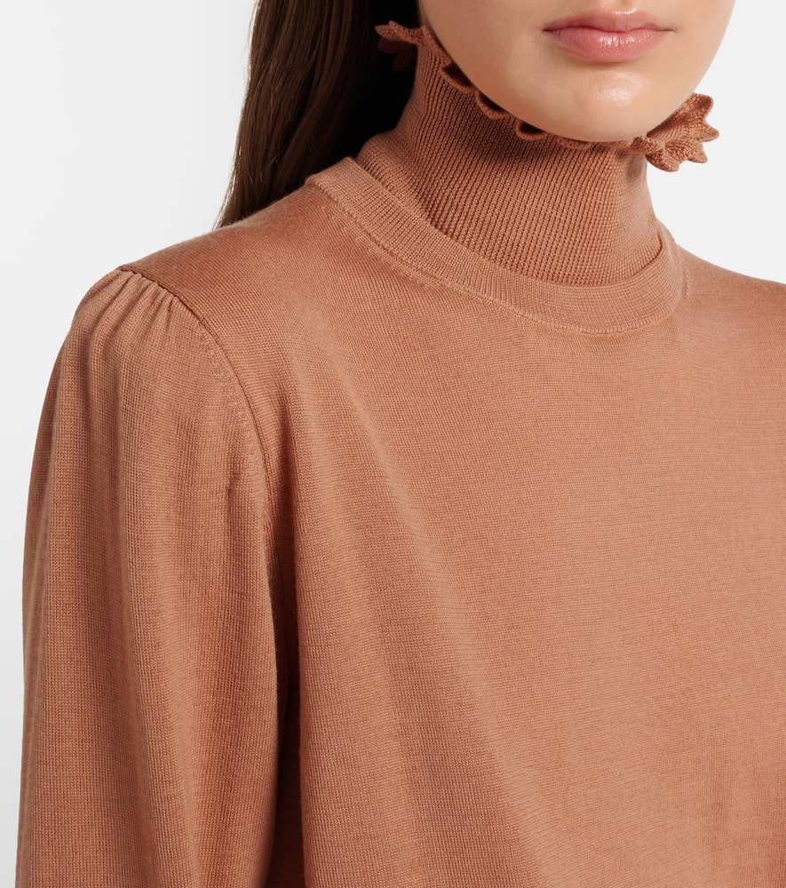 Chloé Ruffled wool turtleneck sweater