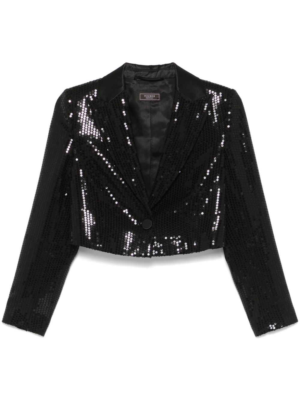 Sequinned cropped blazer - Black