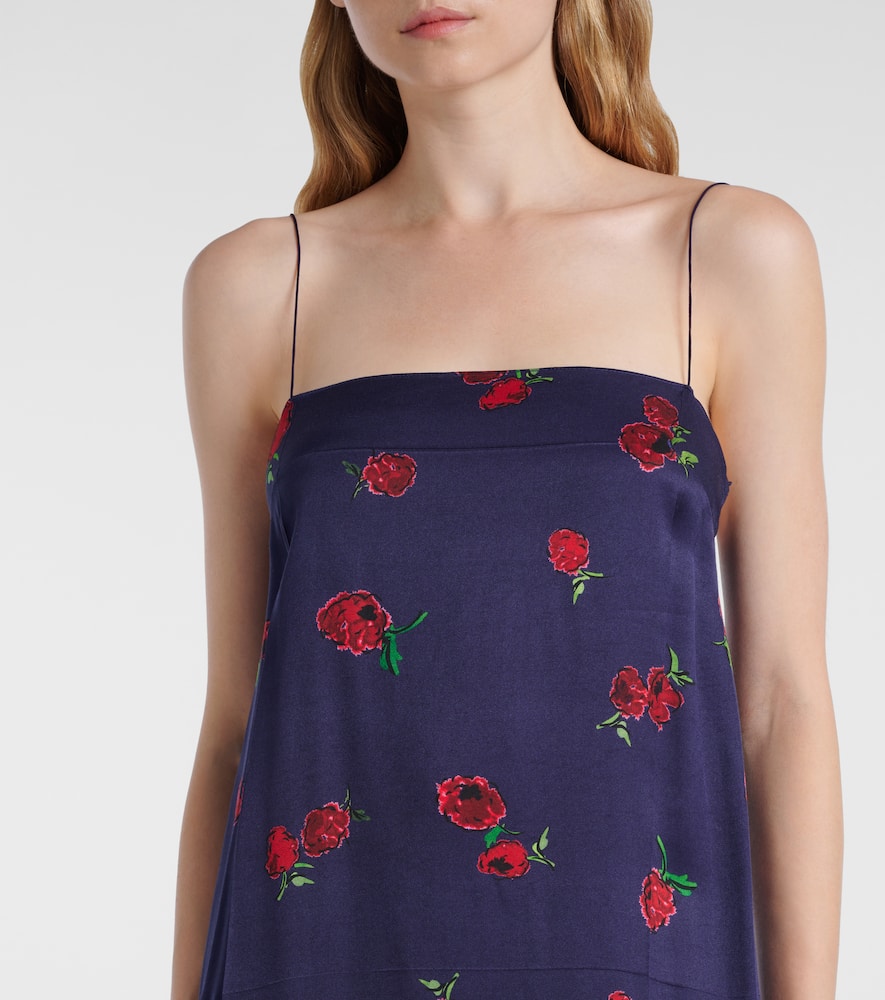 Sicily printed twill slip dress