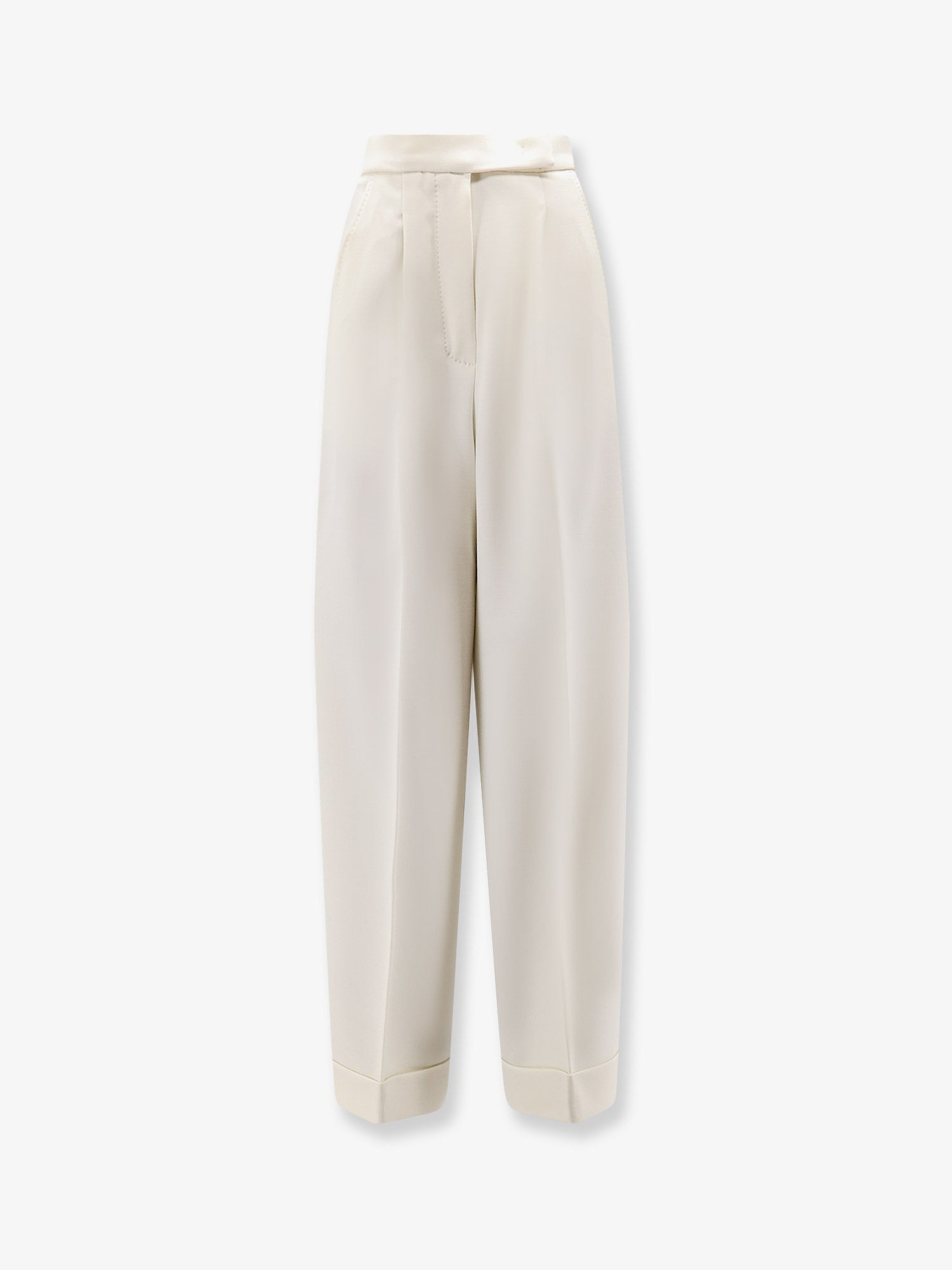 Virgin Wool Trousers — White