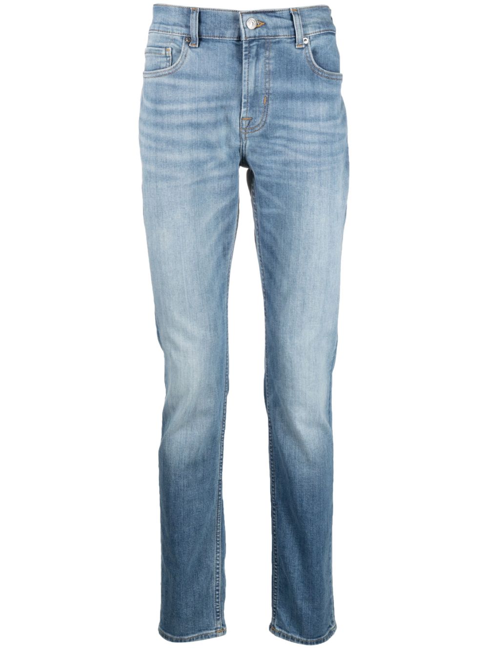 Mid-rise straight-leg jeans - Blue