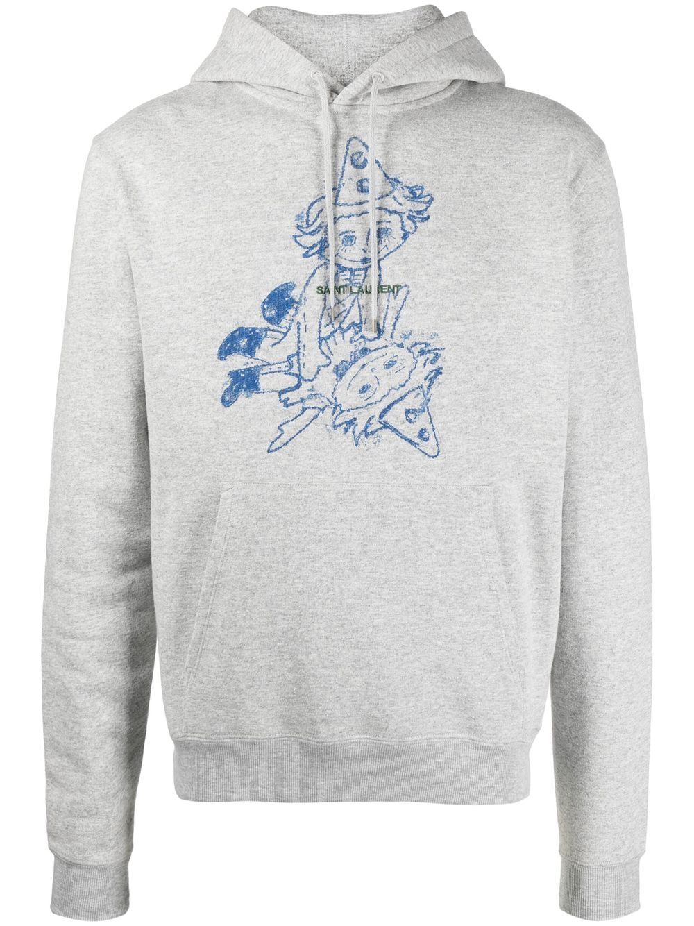Clown-print hoodie - Grey