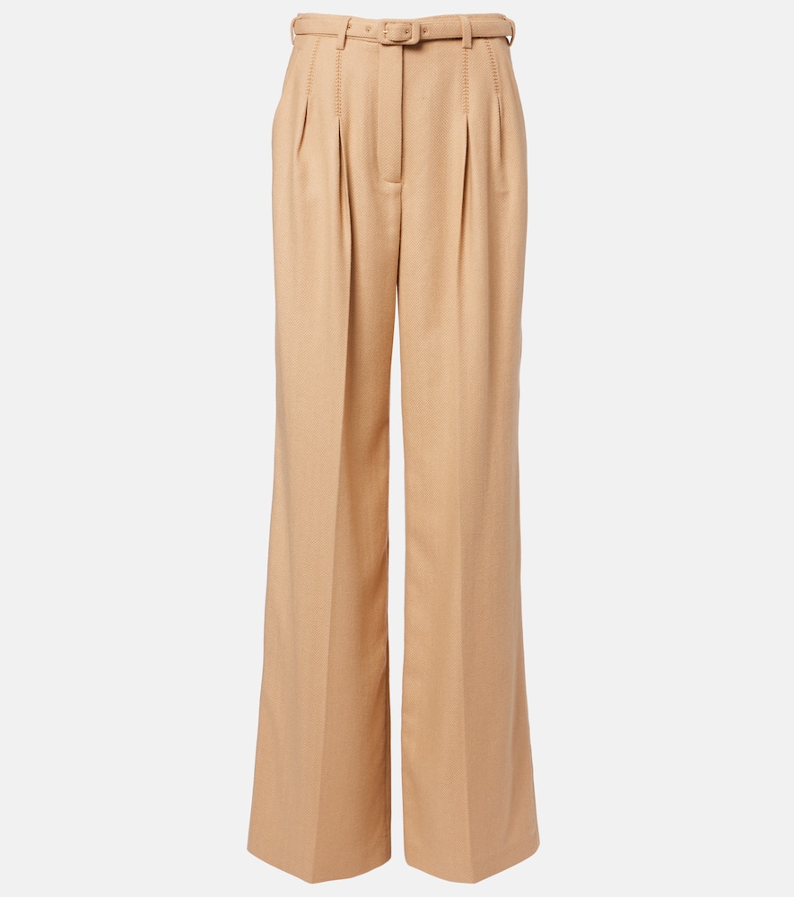Rhein high-rise wool flared pants