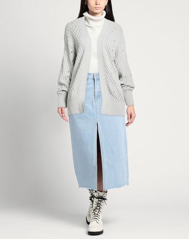 Woman Cardigan Light grey Size M Wool