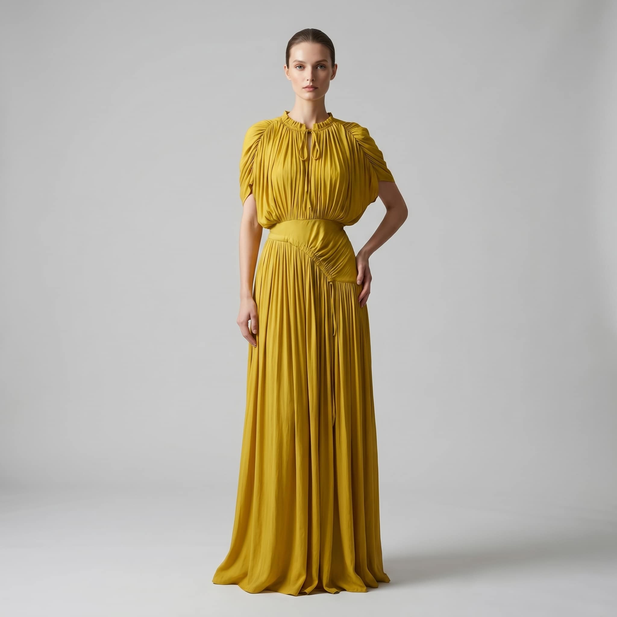 Women's Vibrant Pleated Maxi Gown