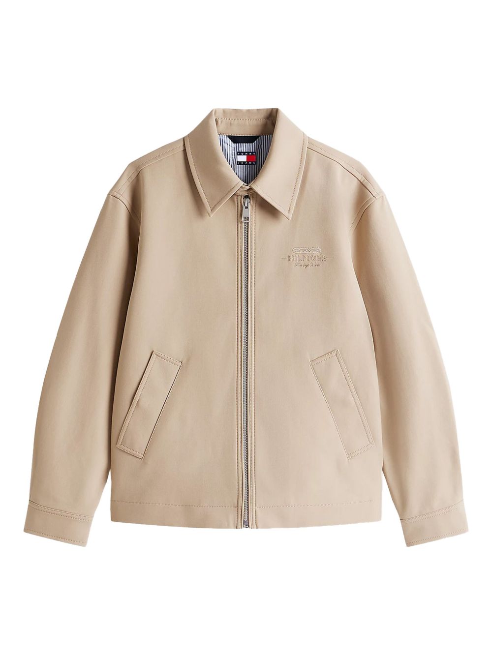 Embroidered zip-front jacket - Neutrals