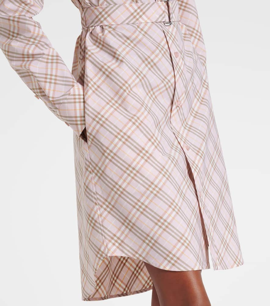 Check cotton shirt dress
